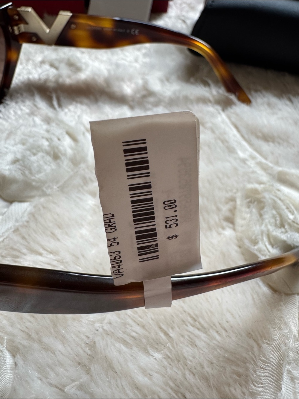 Valentino Tortoiseshell Cat Eye Sunglasses with Gold Accent - Picture 8 of 9